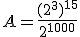 A=\frac{(2^3)^{15}}{2^{1000}}